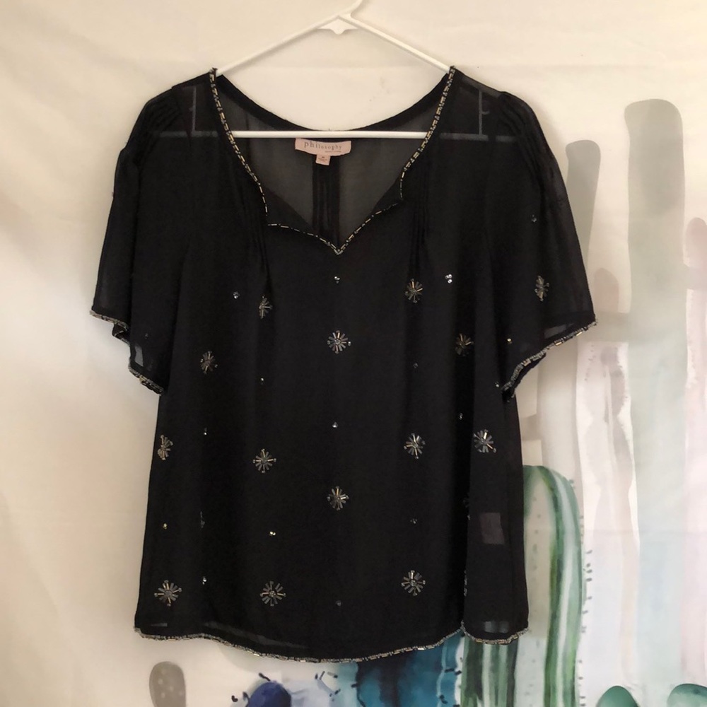 philosophy Sheer Embroidered Top ✨